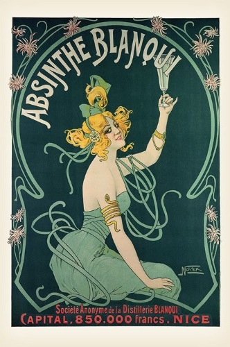WeBert Poster Su Tela Vintage Absinthe Blanqui - 60x90 Cm, Decorazione Murale Senza Cornice