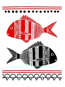 Two Snapper Screenprint by Greg Straight