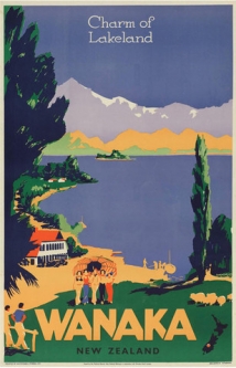 Vintage Poster of Wanaka New Zealand