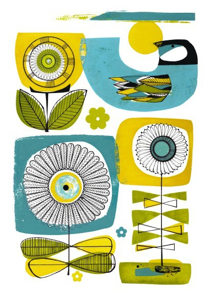 NZ designer Holly Roach’s print “Sunny Days” at NZ Fine Prints