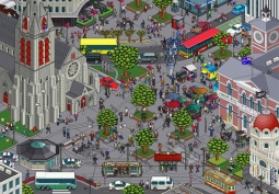 Christchurch Pixel Art Print by Rodney Mackrell