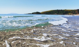 Tawharanui Waves Screenprint by Matthew Payne
