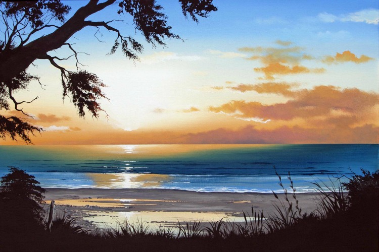 Canvas Art Print by NZ Artist Linelle Stacey for Sale Online “Sunrise