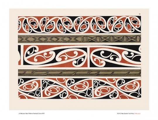 Design 16 Maori Patterns Painted Carved New Zealand Fine Prints