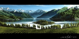 Springtime Rippon Vineyard Lake Wanaka by Dale Gallagher