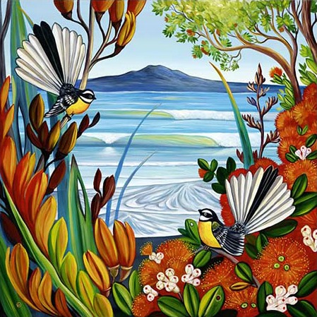 Rangitoto View Canvas Print by Irina Velman: New Zealand Fine Prints