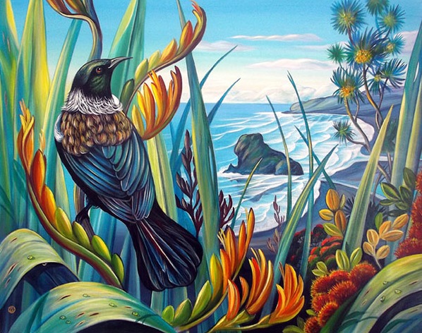 Tui Vista Canvas Print By Irina Velman New Zealand Fine Prints - Tui Bird Wall Art Nz