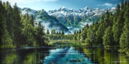 Canvas Print of Lake Matheson, West Coast by Dale Gallagher