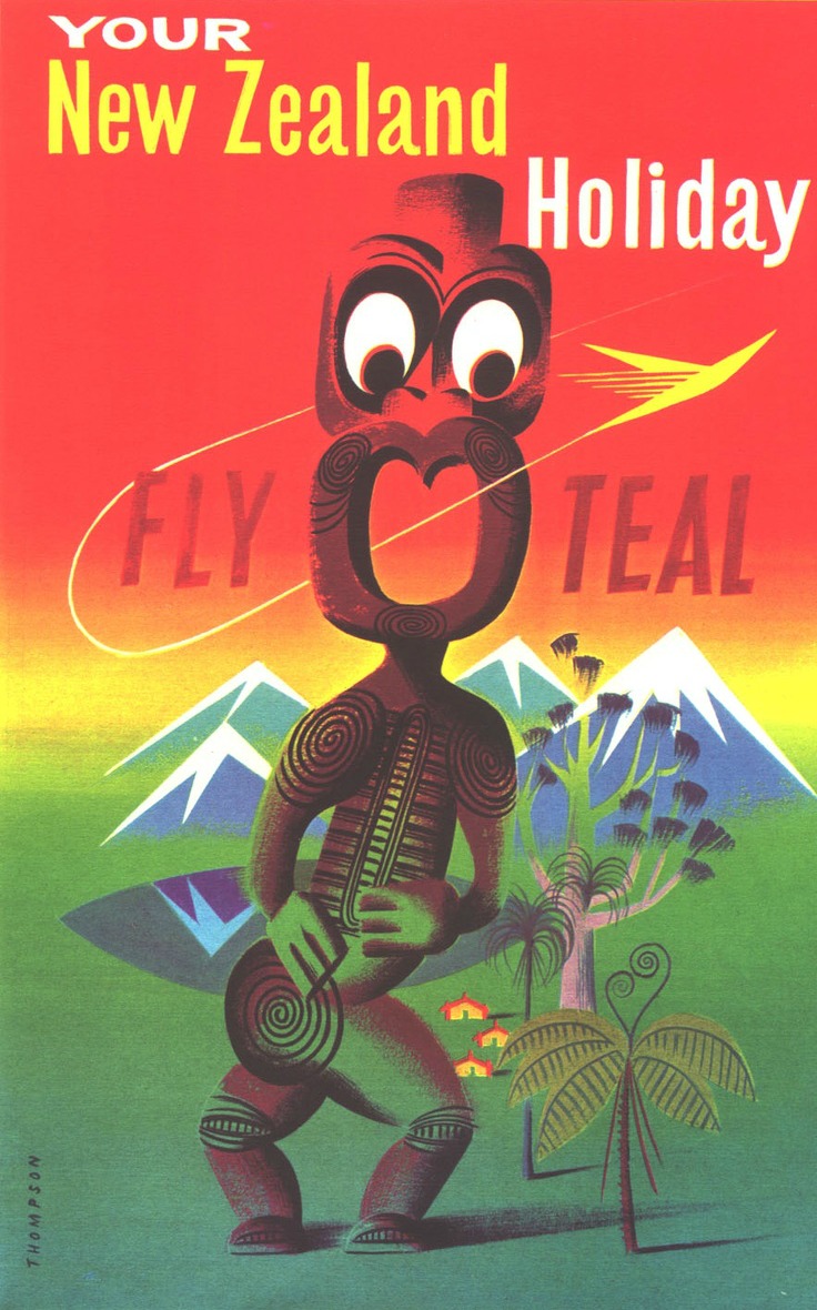 Buy vintage NZ travel posters Your New Zealand Holiday designed for TEAL