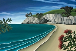 Pohutukawa Cave Canvas Art Print by Diana Adams