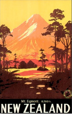 Mount Egmont [Taranaki} NZ Vintage Advertisement: New Zealand Fine