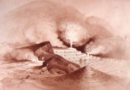 Waikite Geyser,  Whakarewarewa 1859 by Charles Heaphy